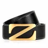 Gürtel 2024 Designergürtel Männer hochwertige glatte Z Schnallen Leder Cinto Cinturon Mujer für
