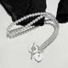 Collier coeur collier de créateur pour femme bijoux de mode femme luxe perle OT amour bijoux chaîne en argent bijoux de créateur anniversaire noël cadeau fête de mariage