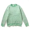 Men's Sweaters Ripped Men Knitted Distressed Jumpers Vintage Style Casual Pullover Sweater Tops