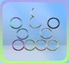 Other 10Pcs/lot G23 Titanium Hinged Segment Septum Clicker Nose Rings Nipple Ear lage Tragus Lip Piercing Fashion Jewelry7865337