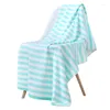 Serviette 70 140 cm Rayures Coton Absorbant Bain Doux Adultes Grandes Serviettes Salle De Bain Natation Plage