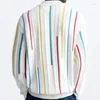 Linia modowa męska Jacquard Knitte Koszulka Polo Spring Autumn Oddychane cienkie długie rękawowe luźne koszulki dla męskich topów