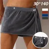 Herren-Nachtwäsche, Herren-Shorts, Bademantel, Schlafhose, Mikrofaser-Pyjama, Nachtwäsche, kurze Handtuchhose, seitlich geteilte Culottes, weich