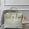 Sacs fourre-tout Designer Himalaya Crocodile Sacs à main Bychacnhop nouveau sac en cuir de crocodile blanc avec une épaule sac à main femme WN-2OVQ