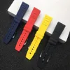 Natuur Rubber Horlogeband 22mm 24mm Zwart Blauw Rood Yelllow Horlogeband Armband Voor Band Logo On233D