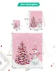 Рождественские украшения Снеговик Снежинка Розовые подарочные пакеты Сумка на шнурке Сумка для конфет Упаковка для хранения
