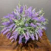 Fleurs décoratives 3 pièces lavande artificielle violet simulation de comptoir en plastique 40 cm décoration de fête de mariage à la maison bureau romantique faux