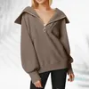 Women's Hoodies Womens Fall Fashion Oversized Quarter Zip Pullover Sweatshirts Hoodie