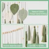 Tapissries 1 PCS Macrame Wall Hanging Leaves- Stor chic fjäder Boho Decor Wowen Art Leaf Tassels Tapestry Green för hemmakontoret