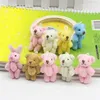 50PC Super Kawaii Mini 4cm Joint Bowtie Teddy Bear Plush Kids Toys Stuffed Dolls Wedding Gift For Children Y0106277j