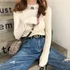 Joinyouth Half Turtleneck Pullovers Solid Applicies Autumn Winter All Match Women Sweaters Slim Pull Femme Fashion J261 240105