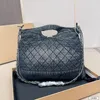 36CM Old Washing Denim Women Crossbody Bag Diamond Lattice Quilted Luxury Handbag Carrying Large Capacity Designer Bag Silver Hardware Chain Shopping Suitcase