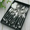 8inch Laguiole Steak Forks Stainless Steel Black Dinner Knife Table Spoon Teaspoon Cutlery Restaurant Kitchen Dinnerware 2-10pcs 240105