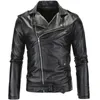 Весенне-осеннее плюшевое модное мужское кожаное пальто для похудения, мотоциклетная мужская одежда 240104