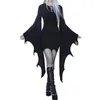 Robes décontractées Robe d'Halloween longue manches chauve-souris style sombre manchette irrégulière à lacets gaine coupe ajustée au-dessus du genou longueur fête cosplay costume