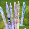 Stylos gel en gros 6 pcs / set dessin animé mignon étudiant colorf lisse fournitures d'écriture couleurs 0,5 mm papeterie papelaria matériel école D Dhoco