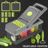 14 w 1 wielofunkcyjny helikopter warzywny Slicer Slicker Fruit Ziemniak Cebula Cebula Shredders Slicker With Drenaging Kitchen Kitchen Tool 240104