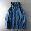 Męskie kurtki Windood Waterproof Coat 2024 Spring Autumn Blue Casual Męska kurtka może zdjąć kapelusz na zewnątrz Sweter duży top