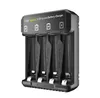 Carregador rápido multifuncional Yonii 1,5 V 1,2 V 4 slots Carregador de bateria de íon-lítio com indicador LED para bateria recarregável AAAAA 1,5 V porta tipo c