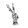 Rzeźba z żywicy sztuczna rzeźba dla zwierząt po drodze czarno-biała królicza głowa ręcznie malowana graffiti figurki dekoracyjne 240105