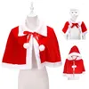 Lenços Mulheres Capa de Natal Santa Com Capuz Xaile Capa Vermelha Fantasia Vestido Adolescente Roupa Traje Presentes Para Crianças Adulto