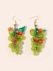 Dangle Earrings Women Simulated Grape Fruit Fashion Lady Jewelry Accessories Gift