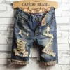 Herren Shorts Blau Herren Ripped Kurze Jeans Kleidung Bermuda Baumwolle Shorts Atmungsaktive Denim Shorts Männlich Neue Mode Größe 28-40 T240105