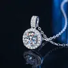 Colares de Swarovski pingente redondo de diamante Mossanita Cara de jóias de trevo jóias de luxo de luxo de colares pendentes para mulheres Mãe Mãe Dia dos Namorados Presente
