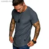 Homens camisetas primavera e verão em torno do pescoço magro-ajuste plissado casual manga curta juventude moda base camisa masculina esportes rotador manga t240105