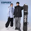 COPOZZ Addensare 3L Giacca da sci Uomo Donna Antivento Impermeabile Cappotto da sci invernale Abbigliamento da sci Tinta unita Tuta da sci da snowboard calda con cappuccio 240104