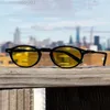 Lunettes de soleil mode rétro pour hommes femmes Vintage petit cadre rond lunettes de soleil lentille jaune lunettes nuances lunettes L220801268Z