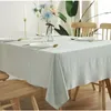 Table Cloth 135 180CM Cotton Solid Color Tablecloth Simple Rectangle Wrinkle Fabric Dining Cover For Party Camping