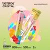 2024 lo svapo più alla moda in UE Tastefog Cristal legal vape 800 sbuffi di vapore con luce RGB e certificazione TPD Svapo all'ingrosso al 100% in fabbrica direttamente