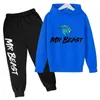 Kinderkleidung Jungen Mädchen Hoodies Hose Set Sweatshirt Kleinkind Alter 3-12 Schwarzer Mantel Frühling Herbst Druck Sports Beast Mr 240104