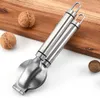 Rostfritt stål 2 i 1 Snabb kastanjeklipp Walnut -tång Metal Nut Cracker Sheller Nut Opener Köksverktyg Cutter Gadgets 240105