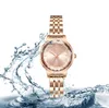 Venda quente casal relógio quartzo banda de aço feminino pequeno relógio de ouro versão coreana fivela à prova dwaterproof água relógio feminino elegante