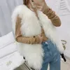 11 couleurs de luxe épais chaud mongolie mouton fourrure gilet femmes hiver vcou Sexy laine manteau 240104