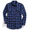 Men Casual Plaid Flannel Shirt Long-Sleeved Chest Two Pocket Design Fashion Printed-Button USA SIZE S M L XL 2XL 240104