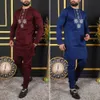 Dashiki African Men Wear 2 Pieces Outfits Long Sleeve Ethnic Top And Pants Sets Wedding Prom Kaftan Luxury Elegant Men Clothing 240104