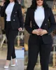 2PCS Pants Zestaw kobiecych zestawów biur biznesowych dla kobiet Eleganckie stroje z obrożem lapowym mody mody marynatora marynarki i zestawów spodni 231229