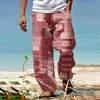 Мужские брюки, летние пляжные брюки с эластичной резинкой на талии и 3D-принтом, спортивные штаны, спортивные джинсы
