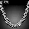 Doteffil 925 Sterling Silver Double Round Bead Chain Necklace For Man Woman Wedding Engagement Charm Fashion Jewelry 240104