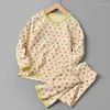 Clothing Sets Adolescent Unisex Pajamas Sleepwear Clothes Children's Underwear Set Cotton Boy Kids Long Sleeve Suit Girl