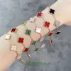 High quality Edition Bracelet Light Luxury Van Four leaf clover bracelet with internet red and gold plated double sided fritillaria simple With Box Jun