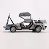 Tekerlekler 1 18 Ölçekli Delorean DMC 12 Gelecek Zaman Makinesi Mr.Fusion Diecast Oyuncak Araç Modeli 240104