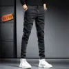 Vår sommar svart grå last jeans män streetwear denim jogger byxor baggy harem jean byxor lastbyxor män jeans 240104