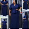 Vestidos casuais plus size 6xl mulheres vintage floal impresso maxi vestido v pescoço peplum sereia festa formal noite celebrar fêmea africana