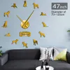 ボクサードッグブリード3D DIYウォールクロックリビングルームユニークなアクリルデザインギフトアイデア犬のペット愛好家パーソナライズされた時計時計lj2313V
