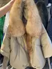Prawdziwy lis szopa szopa futrzana z kapturem kurtka zimowa kobiety biała kaczka w dół odzieży wierzchniej luźna groźna gruba ciepła swoboda 240105