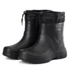 EVA Waterproof Work Men Boots Outdoor Fishing NonSlip Male Shoes Plush Warm Comfy Leisure Fashion Flat Footwear Botas Hombre 240105